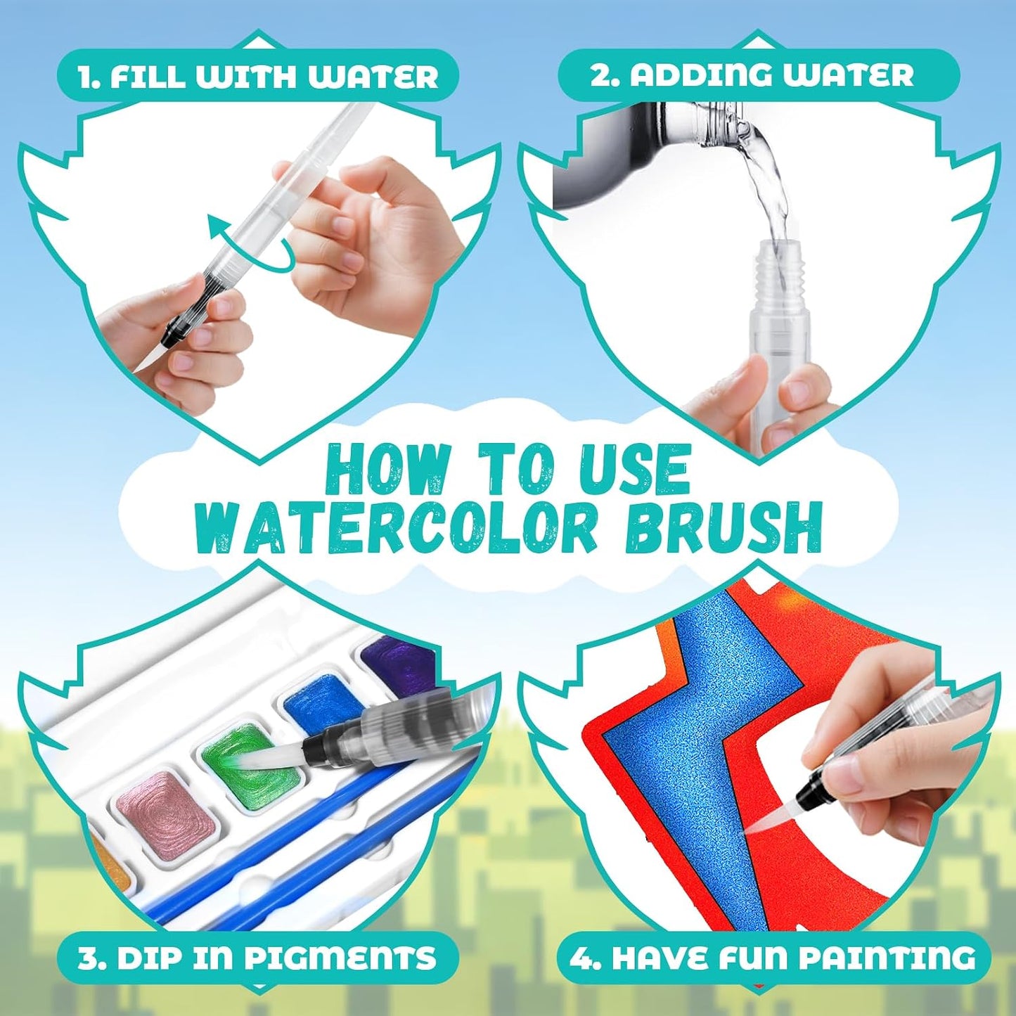 Paint with Water Coloring Book