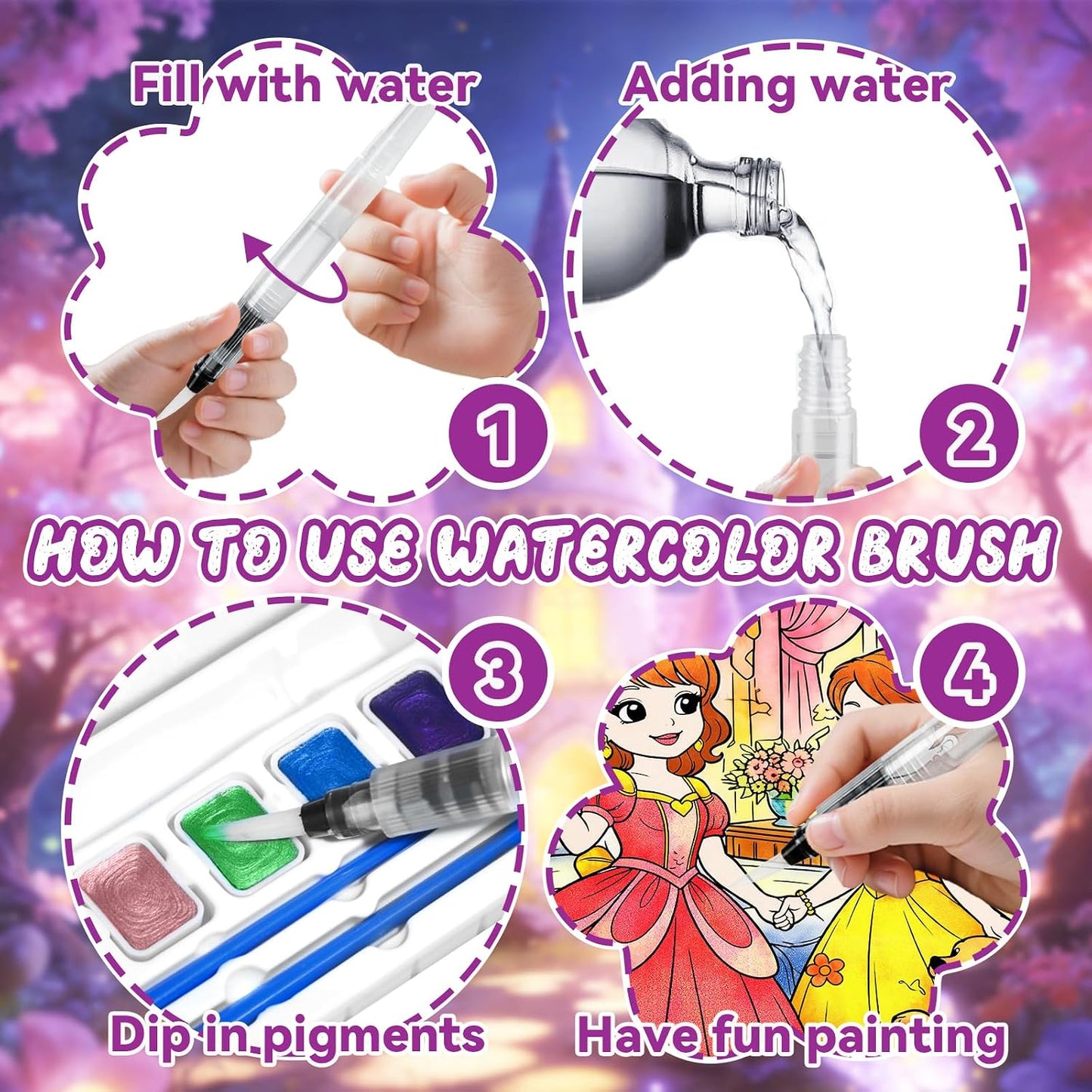 Paint with Water Coloring Book